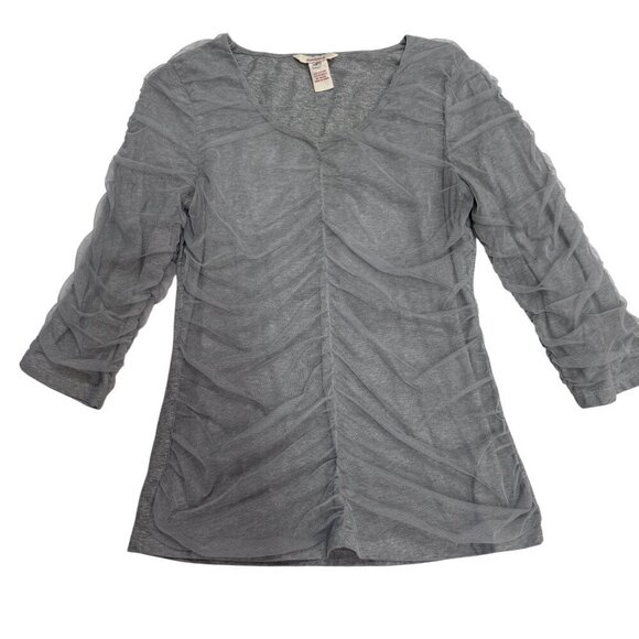 Sundance Tops - EUC Sundance Ruched Gray Long Sleeve Top – Women’s Small